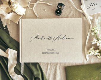 Custom Wedding Guest Book, Linen Polaroid Photo Album, Engagement and Anniversary Scrapbook, Wedding Keepsake, Wedding Reception Book