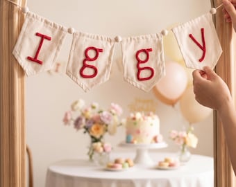 Personalized Yarn Letter Banner - Custom Name Garland for Baby Nursery, Perfect Wall Hanging Decor & Unique Baby Shower Gift for Newborn