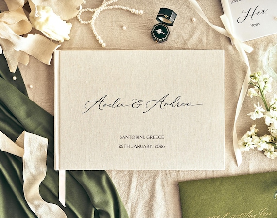 Custom Wedding Guest Book, Linen Polaroid Photo Album, Engagement and Anniversary Scrapbook, Wedding Keepsake, Wedding Reception Book