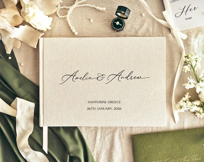 Custom Wedding Guest Book, Linen Polaroid Photo Album, Engagement and Anniversary Scrapbook, Wedding Keepsake, Wedding Reception Book