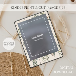 Palm Leaves Watercolor Kindle Skin PNG Print and Cut File | Paperwhite Gen 11 6.8” | Instant Download | Digital Template for Cricut