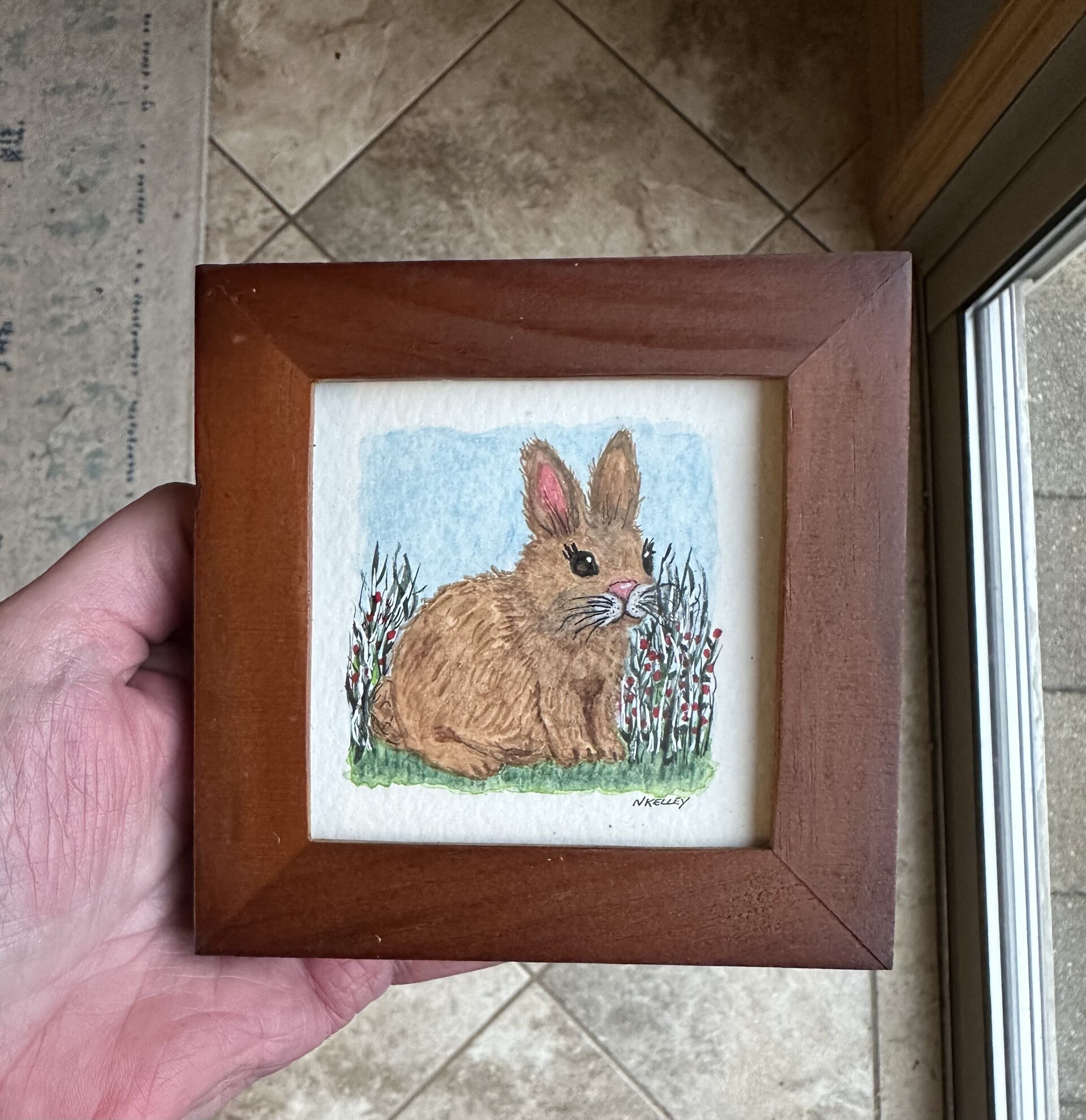 Bunny Rabbit Painting Original Painting NOT a Print Tiny Painting ...