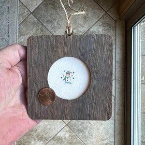 Super Miniature Snowman - Original Painting - NOT a Print - TINY painting - Miniature Art - Watercolor - Framed - Gift