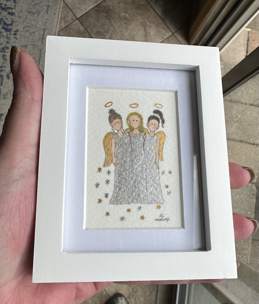 Three Angels Painting Original Painting NOT a Print TINY - Etsy