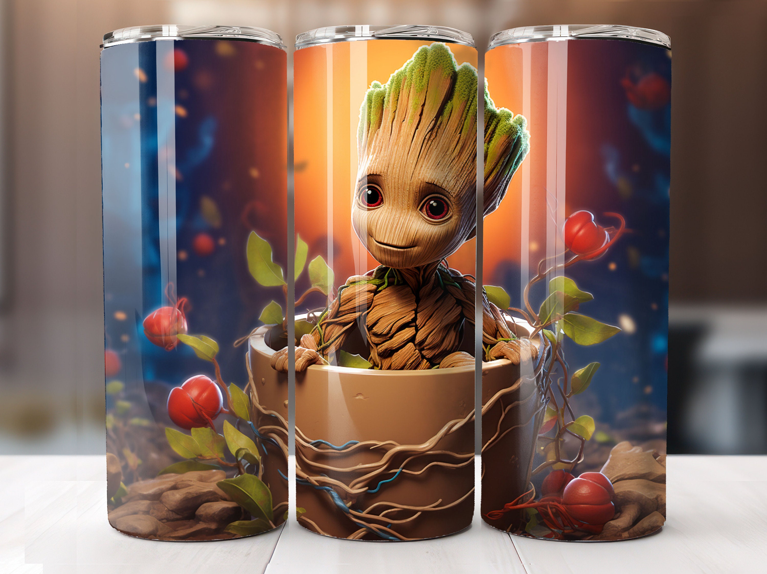 Baby Yoda And Groot Stainless Steel Tumbler