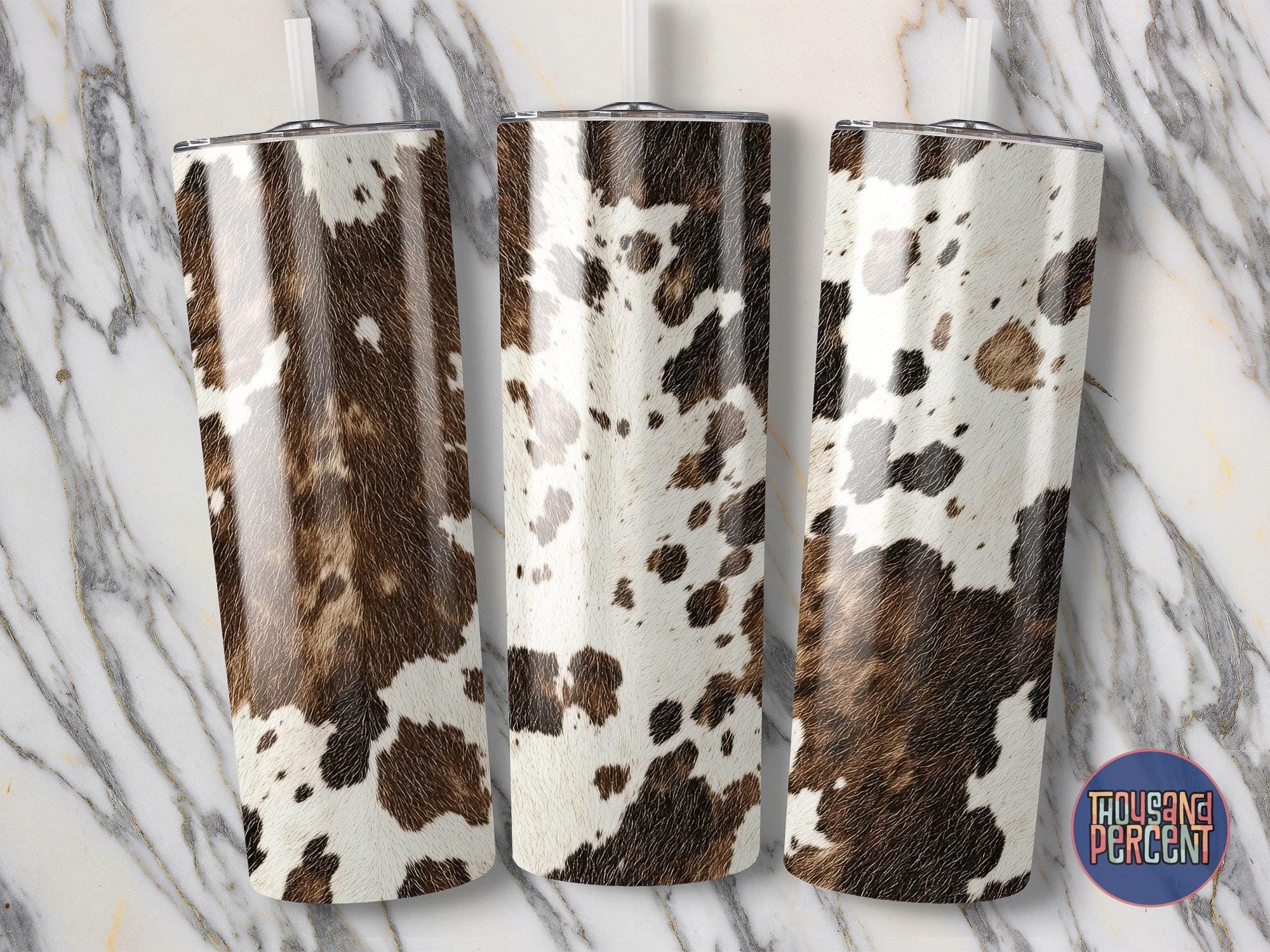 Cow Print Tumbler Wrap Png, Digital Download, Skinny Tumbler Designs, Sublimation Tumblers, Animal Print Tumblers