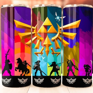 Legend of Zelda Tumbler Wrap para vasos de 20 oz, Zelda Game Tumbler Wrap Png, Diseño de sublimación sin costuras, Regalo para jugadores, Descarga instantánea