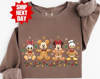 Comfort Colors® Mickey and Minnie Gingerbread Shirt, Disney Christmas Sweatshirt, Disney Snacks Shirt, Disneyland Christmas Shirt, Christmas