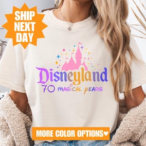 Camiseta del 70.º aniversario de Disneyland, camiseta de vacaciones familiares de Disney, camiseta de 70 años de magia, camiseta familiar de Disney a juego, camiseta de Mickey de Disney