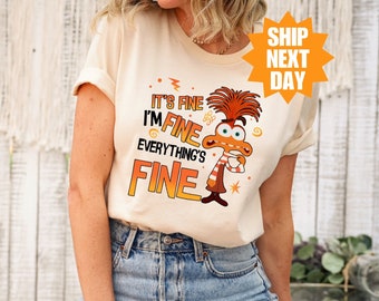 Anxiety Inside Out T-Shirt, Inside Out Characters Shirt, Disney Emotions Shirt, I’m Fine Everything is Fine Shirt,  Inside Out 2 Shirt