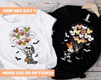 Disney Skeleton Balloon Shirt, Disney Halloween Matching Shirt, Disney Balloon Shirt, Mickey Minnie and Friends, Disney Trip Family Shirt