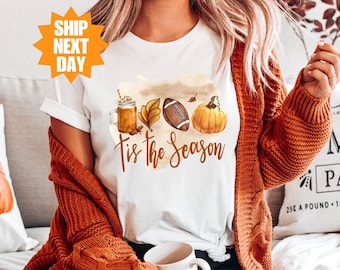 Tis The Season Shirt, Fall Pumpkin Shirt, Football Shirts For Women, Women Fall Tees, Autumn Shirt, Fall Season Shirts, Cute Pumpkin Shirt