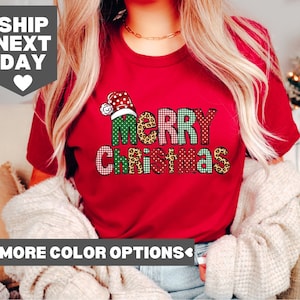 Merry Christmas Shirt, Cute Christmas Tees, Christmas Shirt, Women Holiday Shirt, Leopard Print Christmas Tree Shirt, Christmas Family Shirt