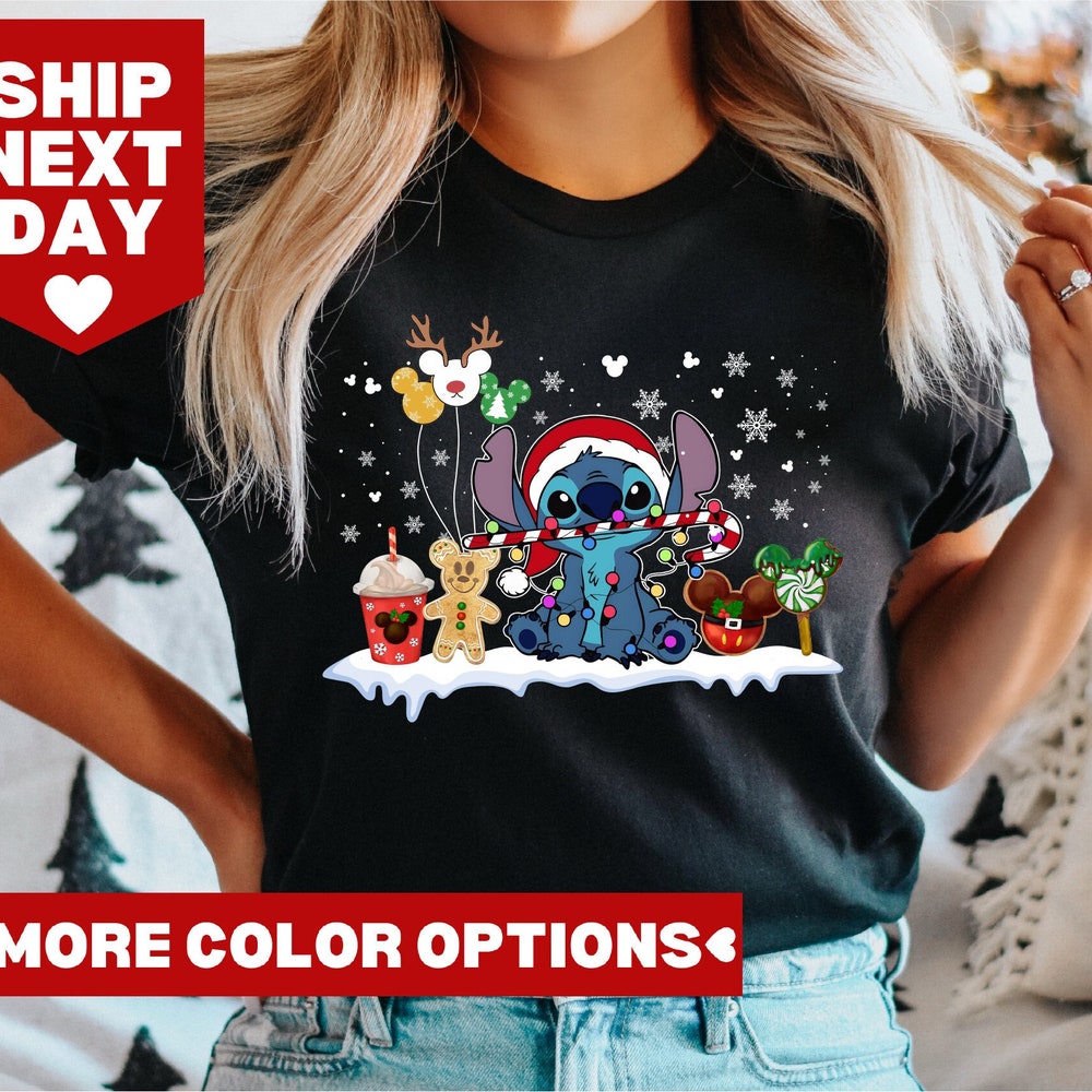 Stitch Christmas Shirt, Disney Christmas Shirt, Stitch Shirt, Disney Shirt, Christmas Shirt, Disney Matching Shirts, Christmas Mickey Shirts Trendy Fashion