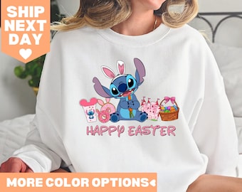 Stitch Happy Easter Shirt, Stitch and Angel Easter, Disney Easter Shirt, Stitch Bunny Shirt, Disney Happy Easter Shirt, Kids Easter Shirt