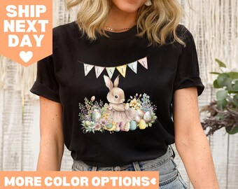 Chemise lapin de Pâques aquarelle, chemise de Pâques, jolie chemise de Pâques, chemise lapin, t-shirt de Pâques pour tout-petits, chemises de Pâques pour femme, chemise lapin de Pâques