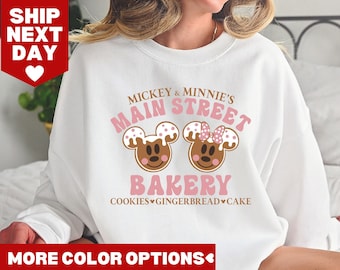 Mickey and Minnie Main Street Bakery Shirt, Disney Christmas Gingerbread Shirt, Disney Christmas Sweatshirt, Disney Christmas Cookies Shirt