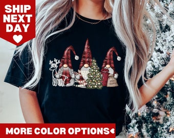 Gnomes Buffalo Plaid Shirt, Christmas Gnomes Shirt, Gnome Shirt, Cute Christmas Shirt, Buffalo Plaid Shirt, Christmas Shirt, Christmas Tee