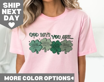 Camiseta cristiana del día de San Patricio, camiseta del día de San Patricio, sudadera del día de San Patricio, camiseta de la suerte, camiseta de la suerte bendecida, camiseta cristiana