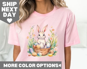 Chemise lapin de Pâques aquarelle, chemise de Pâques, jolie chemise de Pâques, chemise lapin, t-shirt de Pâques pour tout-petits, chemises de Pâques pour femme, chemise lapin de Pâques