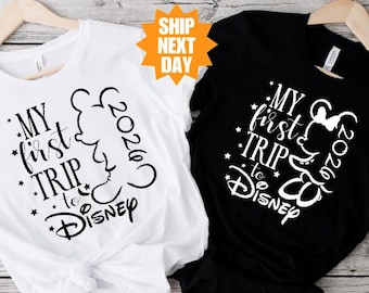 Minha primeira viagem à Disney, camisetas combinando da Disney, férias na Disney em 2026, camisetas da família Disney, camisetas infantis da Disney, camisetas combinando da família Disney