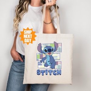 Disney Stitch Tote Bag, Stitch Tote Bag, Disney Tote Bag, Stitch Lover Tote Bag, Tote Bag for Kids, Stitch Party Tote Bag, Disneyland Tote