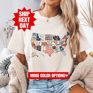 Retro shirt van de VS-kaart, shirt van 4 juli, shirt van de kaart van Amerika, shirt van de VS, shirt van de onafhankelijkheidsdag, retro shirt van de VS, religieus shirt van 4 juli