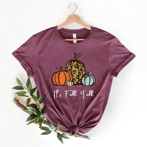 Koszula „Its Fall Yall”, słodka koszula jesienna, koszula dyniowa, koszula na Święto Dziękczynienia, koszula jesienna, koszula Hello Fall, bluza z dynią, słodka koszula jesienna zdjęcie 2