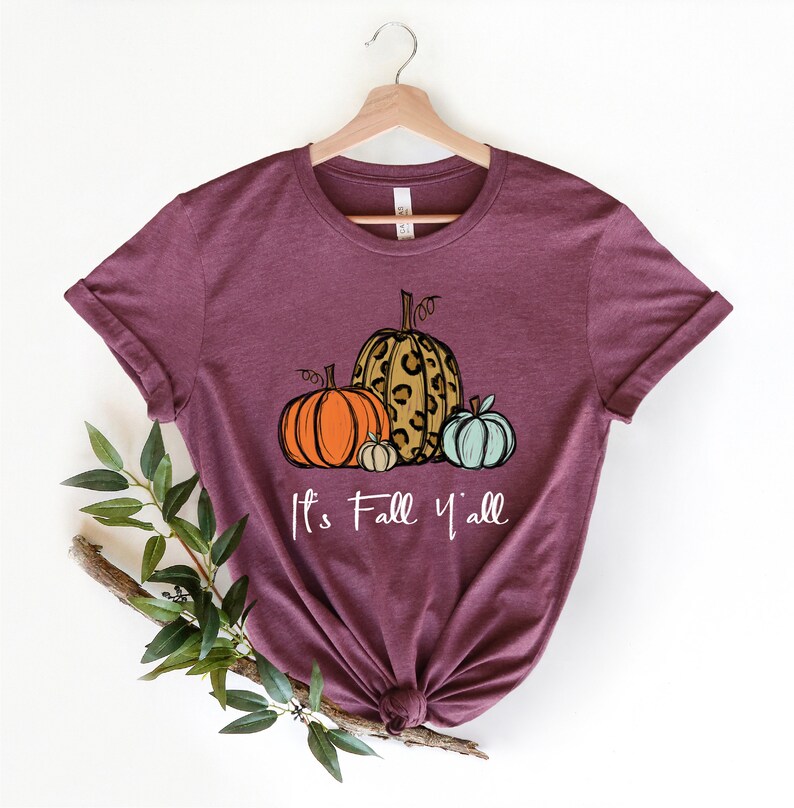Koszula „Its Fall Yall”, słodka koszula jesienna, koszula dyniowa, koszula na Święto Dziękczynienia, koszula jesienna, koszula Hello Fall, bluza z dynią, słodka koszula jesienna zdjęcie 2