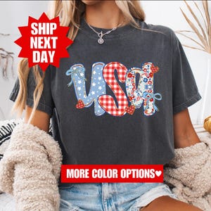 Camiseta Comfort Colors® USA, camiseta del 4 de julio, camiseta con la bandera de EE. UU., camiseta roja, blanca y azul, camiseta estadounidense, camiseta estadounidense, camiseta patriótica, camiseta de EE. UU.