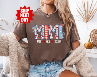 Comfort Colors® Amerikanisches Mimi-Shirt, individuelles Oma-Hemd, amerikanisches Oma-Hemd, Retro Mimi-Hemd, 4. Juli Hemd, USA Oma-Hemd