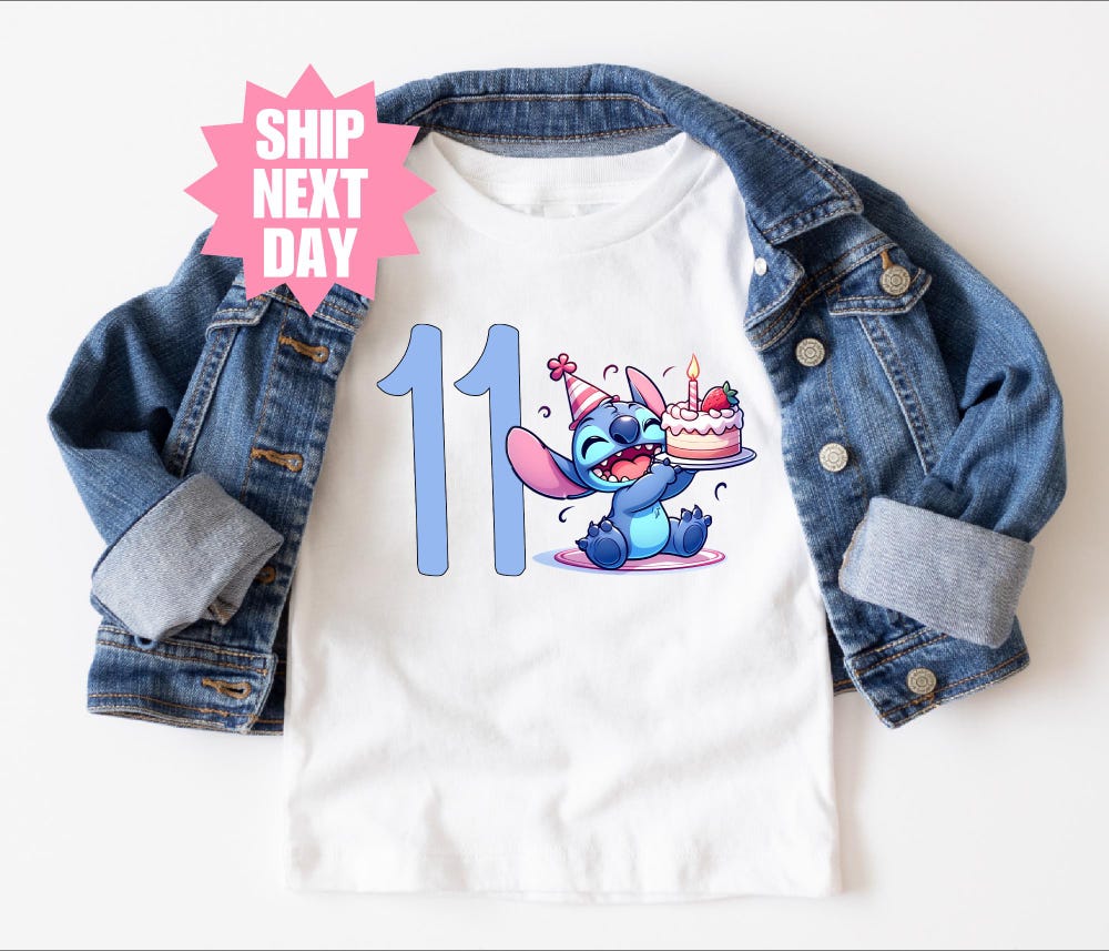 Stitch 11Th Birthday Shirt, Stitch Birthday Shirt, My 11Th Birthday Shirt, Disney Birthday Shirt, Kids Birthday Shirt, Birthday Girl Shirt