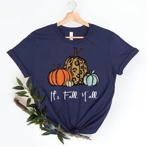 Koszula „Its Fall Yall”, słodka koszula jesienna, koszula dyniowa, koszula na Święto Dziękczynienia, koszula jesienna, koszula Hello Fall, bluza z dynią, słodka koszula jesienna zdjęcie 4