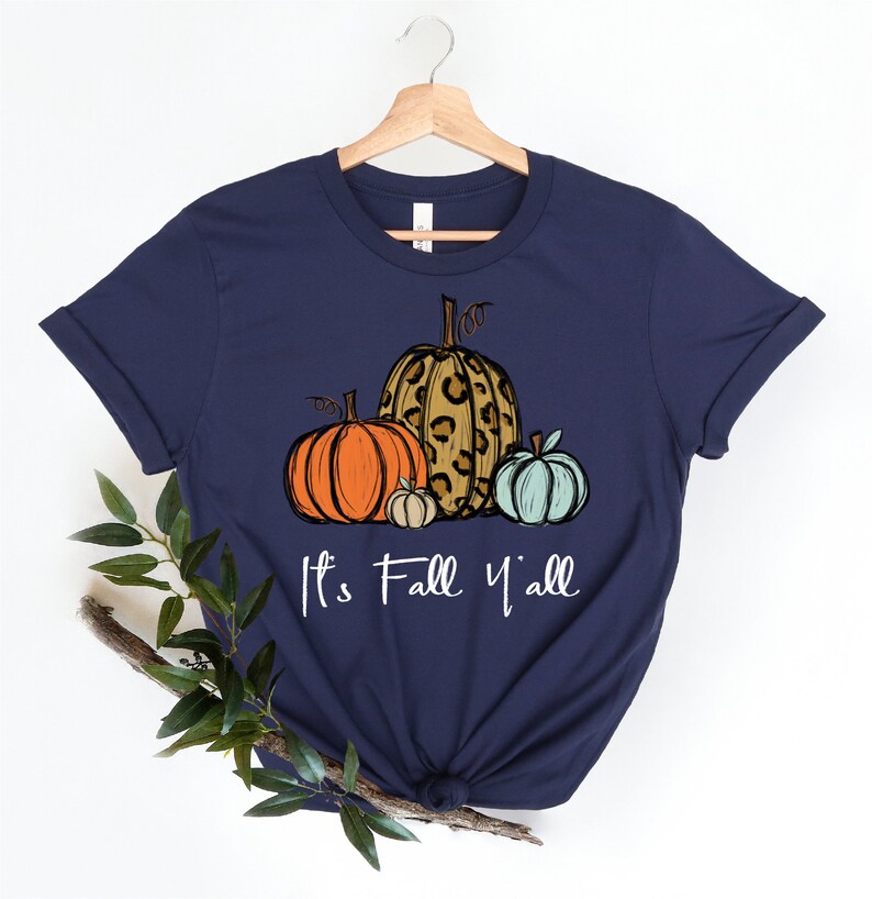 Koszula „Its Fall Yall”, słodka koszula jesienna, koszula dyniowa, koszula na Święto Dziękczynienia, koszula jesienna, koszula Hello Fall, bluza z dynią, słodka koszula jesienna zdjęcie 4