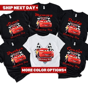 Lightning McQueen Geburtstag Shirt, Disney Cars Geburtstag Familien Shirts, Disney Familie Geburtstag Shirt, Autos Thema Party, Geburtstagskind Shirt