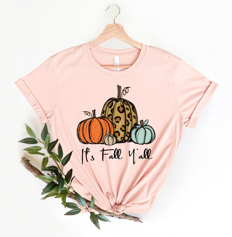 Koszula „Its Fall Yall”, słodka koszula jesienna, koszula dyniowa, koszula na Święto Dziękczynienia, koszula jesienna, koszula Hello Fall, bluza z dynią, słodka koszula jesienna zdjęcie 5