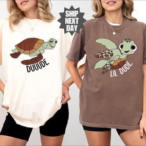 Comfort Colors® Dude And Lil Dude Shirt, Finding Nemo Shirt, Squirt Shirt, Father And Son Disney Shirt, Disney Dad Shirt, Disney Pixar Shirt