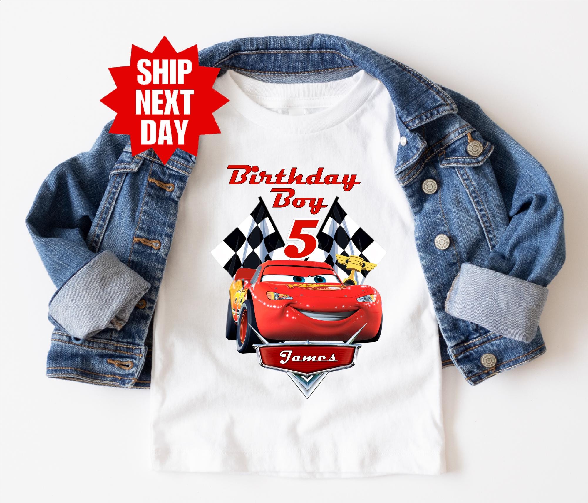 Lightning McQueen 5th Birthday Shirt, Birthday Boy Shirt, Disney Cars Birthday Shirt, Disney Birthday Shirt, My 5th Birthday Shirt