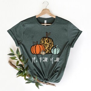 Koszula „Its Fall Yall”, słodka koszula jesienna, koszula dyniowa, koszula na Święto Dziękczynienia, koszula jesienna, koszula Hello Fall, bluza z dynią, słodka koszula jesienna zdjęcie 3