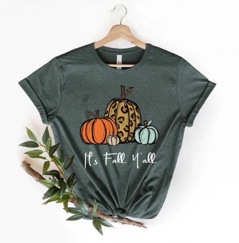 Koszula „Its Fall Yall”, słodka koszula jesienna, koszula dyniowa, koszula na Święto Dziękczynienia, koszula jesienna, koszula Hello Fall, bluza z dynią, słodka koszula jesienna zdjęcie 3