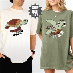Comfort Colors® Dude And Lil Dude Shirt, Finding Nemo Shirt, Squirt Shirt, Father And Son Disney Shirt, Disney Dad Shirt, Disney Pixar Shirt