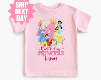 Birthday Princess Shirt, My 4th Birthday Shirt, Disney Birthday Shirt, Custom Birthday Shirt, Birthday Girl Shirt, Custom Princess Shirt