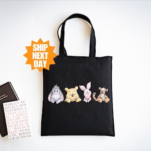 Retro Winnie The Pooh Tote Bag, Disney Tote Bag, Pooh and Friends Tote Bag, Cute Bear Tote Bag, Cute Pooh Tote Bag, Pooh Tote Bag, Disney
