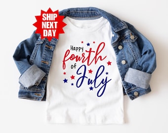 Gelukkig 4 juli-shirt, 4 juli-shirt, patriottisch shirt, kinderen 4 juli, vrijheidsshirt, Fourth of July-shirt, Independence Day-shirt