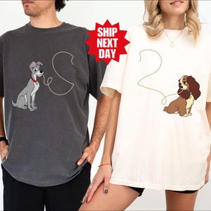 Comfort Colors® Lady And The Tramp Couple Shirt,  Disney Couple Shirts, Disney Family Shirts, Disney Halloween Shirt, Disney Matching Shirt