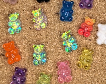 15 pcs - Gummy Bear push pins, kawaii push pins, bulletin board, cork board, Thumbtacks, office supply, room decor