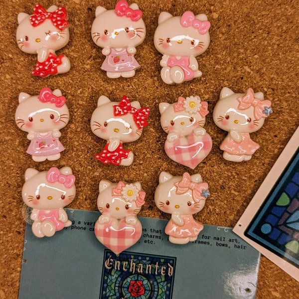 10 pcs - Hello Kitty Sanrio push pins, kawaii push pins, bulletin board, cork board, Thumbtacks, office supply, room decor