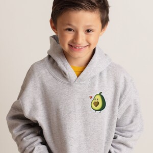 Avocado Heart Hoodie for Kids, Cute Avocado Pullover Hoodie, Aesthetic Hoodie, Trendy Graphic Hoodie, Avocado Lover Gift, Son and Daughter