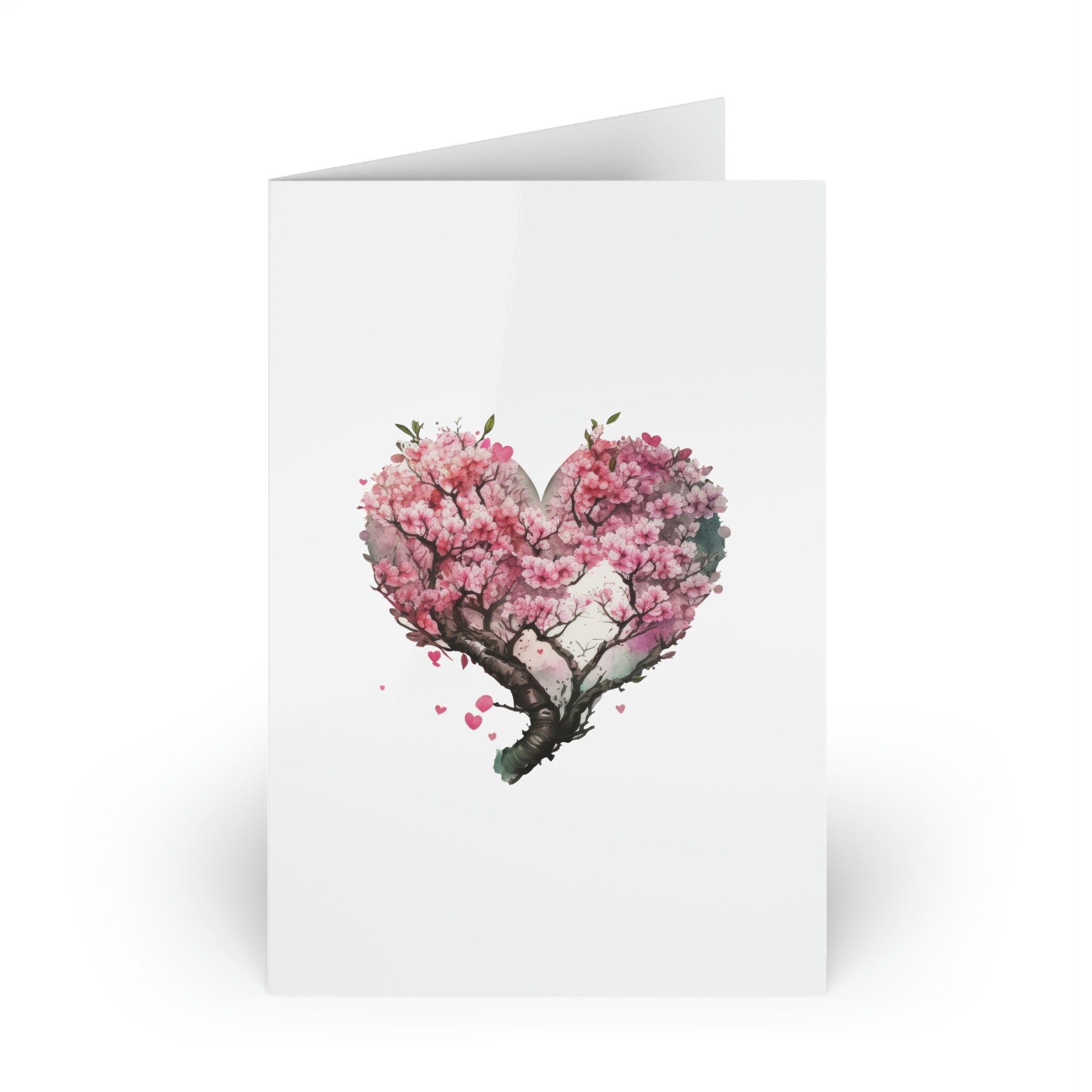 Cherry Blossom Heart Greeting Card, Mother's Day Card, Thinking of You ...
