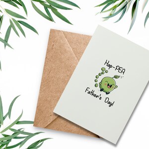 Fathers Day Card, Funny Father's Day Card, Hap-pea Fathers Day ...